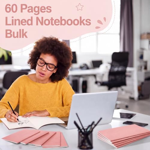 Mimorou 100 Pcs A5 Journals Notebooks Bulk,Flesh Pink,Lined - Image 3