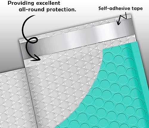 Yens Bulk Teal Poly Bubble Mailers 4x8 500 Pack Usable 4x7 - Image 3