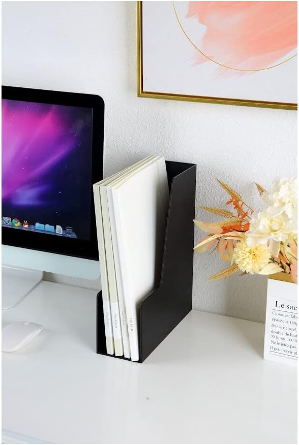 YBM Home Vertical File Bins Organizer Open Front Design for Easy Access to Files, Documents, and Magazines, Ideal for Home Office, Work Desktops, or School, Medium, 1262-3 - Image 2