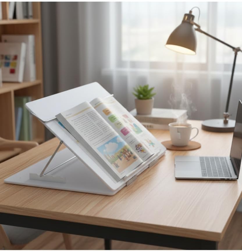 Writing Table TOP Elevator Desk with Height Adjustable (Milky White, 12 x 16 inch) - Image 5