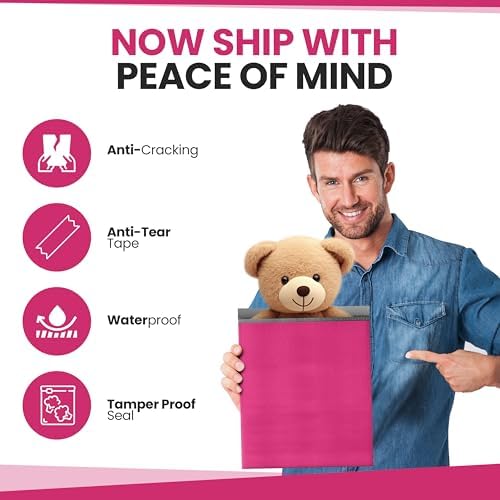 Hot Pink Bubble Mailers 14.50x20, Poly Padded Envelopes #7, 15 Pack - Image 6