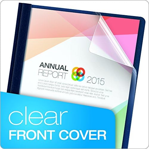 Oxford Clear Front Report Covers, Dark Blue, Letter Size, 25 per Box (55838EE) & Clear Front Report Covers, Black, Letter Size, 25 per Box (55806EE) - Image 3