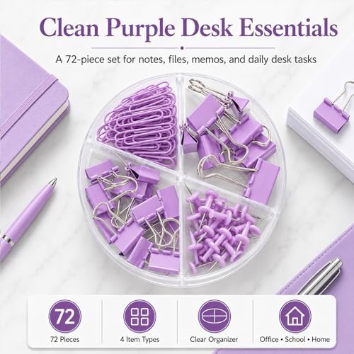 Paper Clips Binder Push Pin Set, Assorted Sized Binder Clips - Image 2