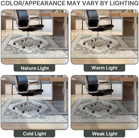36"x48" Office Chair Mat for Hardwood Floor, Non-Slip Washable Grey - Image 6