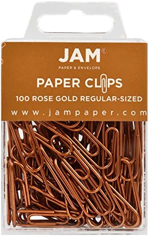 JAM Paper Colored Standard Paper Clips - Small - Rose Gold - 100/pack by JAMPaper