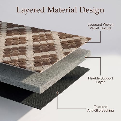 48"x60" Office Chair Mat for Hardwood Floor, Non-Slip Washable Brown Coffee - Image 4