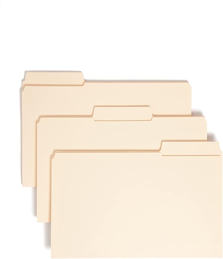 Smead SuperTab File Folder, Oversized Reinforced 1/3-cut Tab, Guide Height, Legal Size, Manila, 100 Per Box (15395) by SMEAD