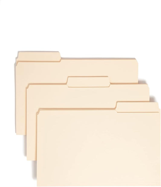 Smead SuperTab File Folder, Oversized Reinforced 1/3-cut Tab, Guide Height, Legal Size, Manila, 100 Per Box (15395) by SMEAD