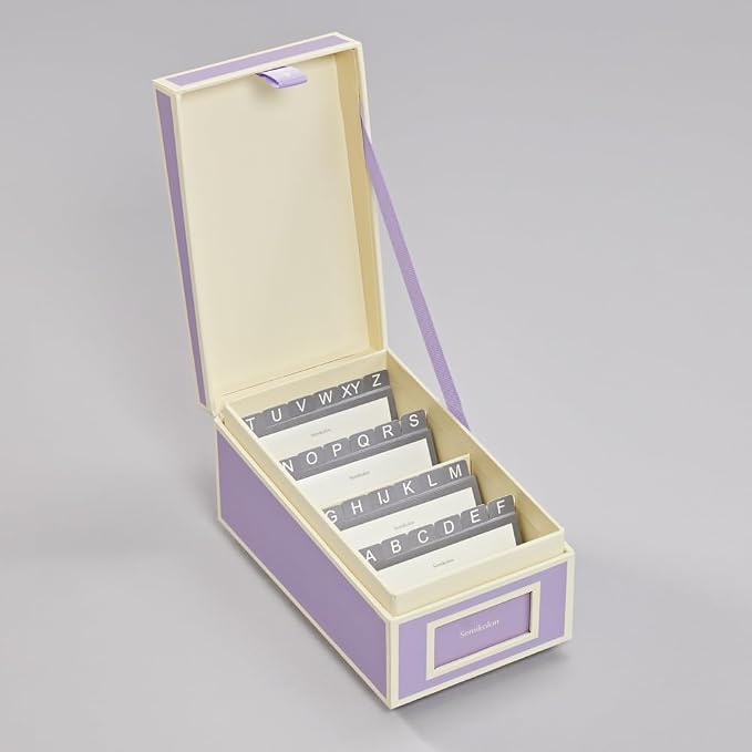 Semikolon - Business Card Box with Alphabetical Tabs, Lilac Silk - Image 2