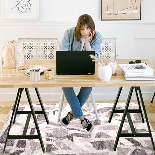 Office Chair Mat for Hardwood Floor, 60"x45" Easy Glide Computer Desk Mat Protector for Rolling Chair Under Desk Rug Nonslip Backing, Machine Wash, (Modern) - Image 2