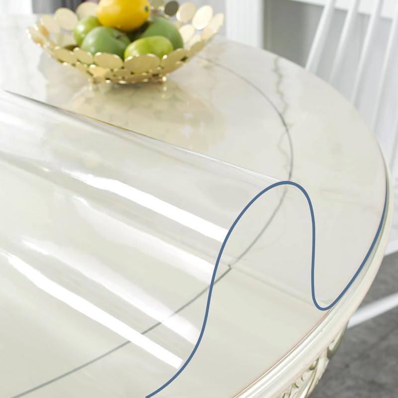 Deep Dream 2.0mm Thick 45 Inches Clear Round Table Protector, Round Table Cover, Tablecloth Protector, Table Protector for Dining Room Table & Office by DeepDream