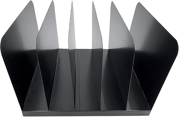 Huron Desktop File Binder Organizer Storage Vertical 5 Slot, Black Commercial Grade Steel - Image 3
