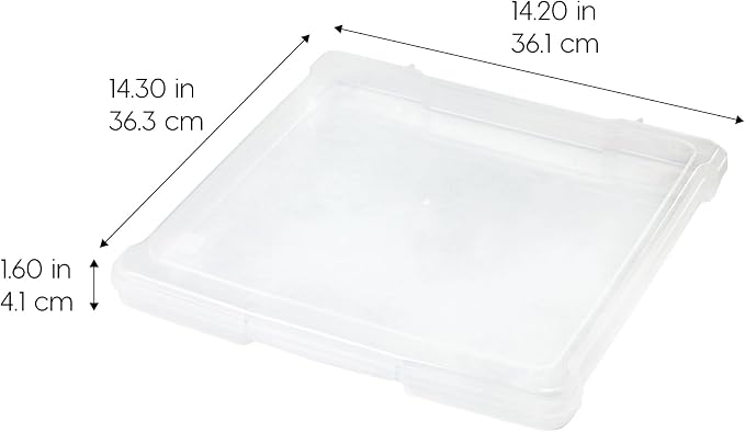 IRIS USA Scrapbook Case |Made in USA| Fits 12"x12" - Thin (10-Pack) - Clear | Portable Plastic Storage Organizers with Built-In Handles for Paper, Art, Board Games, Crafts, Files & Office Supplies - Image 2