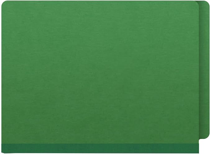25 Pt. Pressboard Classification Folders, Full Cut End Tab, Letter Size, No Dividers, Moss Green (Box of 25) - Image 3