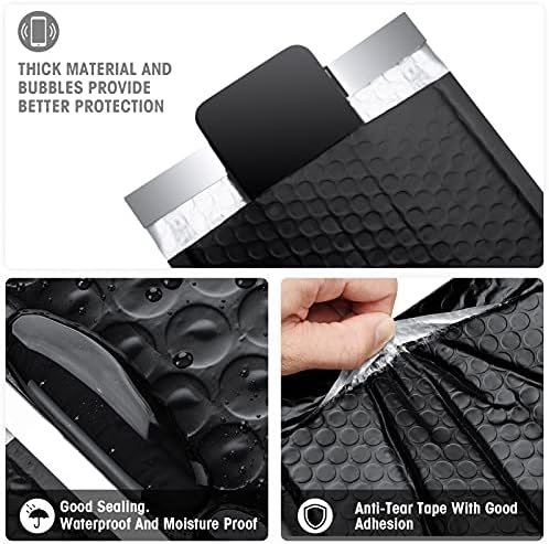 Metronic Black Bubble Mailers 6x10 Inch 25 Pack Padded Envelopes #0 - Image 3