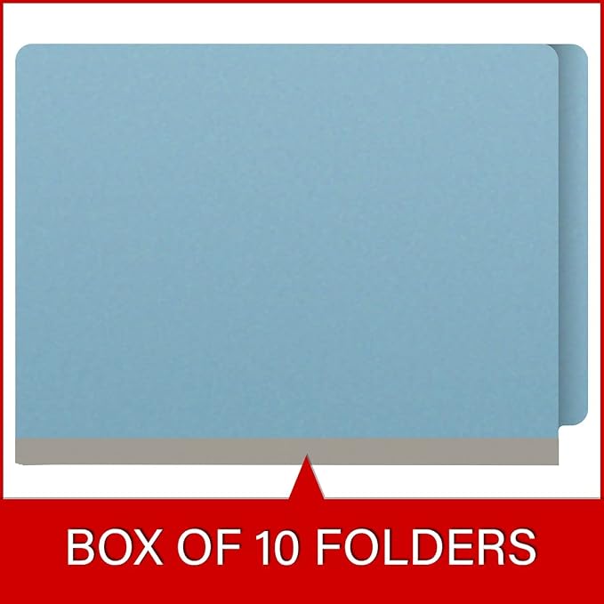 25 Pt. Pressboard Classification Folders, Full Cut End Tab, Letter Size, No Dividers, Light Blue (Box of 25) - Image 6