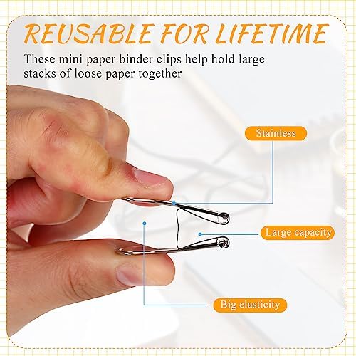 Jetec 200 Pcs Black 1 Inch Binder Clip Paper Clamp Metal Paper Clip - Image 3
