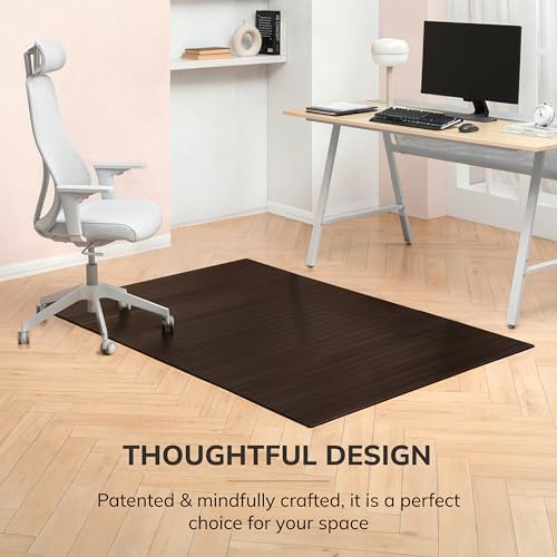 Anji Mountain 52" x 44" Bamboo Office Chair Mat for Carpet & Hardwood Floor - Image 3