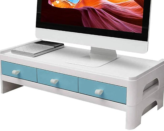 Monitor Riser Stand Desk Shelf with Drawer Keyboard Storage Splittable Computer Monitor Booster Computer Riser Stand Green by Kelendle