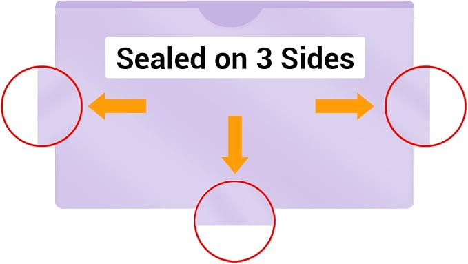 Doctor Stuff - Vinyl Plastic Pocket File Folders Closed Sides, Legal Size, Pack of 100 Clear Front Top Loading Job Jacket, Documents Holder for Office and Medical Files, Lavender - Image 3