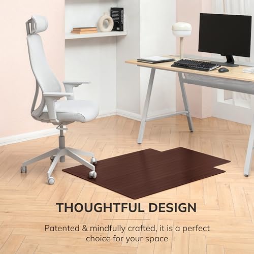 Anji Mountain 48" x 36" Bamboo Office Chair Mat for Carpet & Hardwood Floor - Image 4