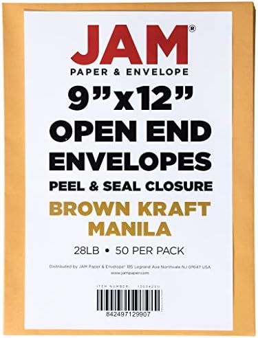JAM PAPER 9 x 12 Open End Catalog Premium Envelopes with Peel and Seal Closure - Brown Kraft Manila - 50/Pack (Pack of 4) - Image 6