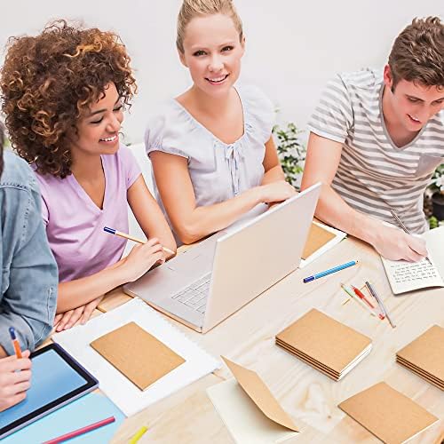 feela 170 Pack Blank Kraft Notebooks, Unlined Sketchbook Mini Cute Note Pad for Drawing Writing, Journal Bulk For Kids Students Office School Supplies, A6, 48 Pages, 4.25” X 5.5”, Brown - Image 5