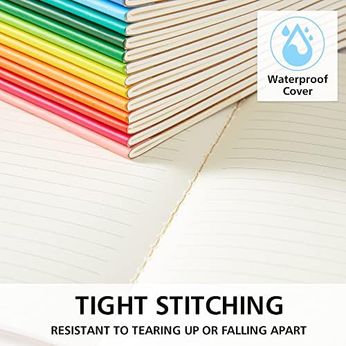 feela 16 Pack Composition Notebooks Bulk, Kraft Cover Lined Blank College Ruled Composition Travel Journals with Rainbow Spines For Women Students Business, 60 Pages, 8.3”x 5.5”, A5, 16 Colors - Image 4