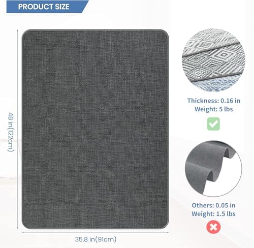 Chair Mat for Hardwood Floor, 36" x 48" Heavy Duty Office Chair Mat for Rolling Chairs, Anti Slip, Computer Chair Desk Mat, Floor Protector for Home Office, Graphite Texture - Image 2