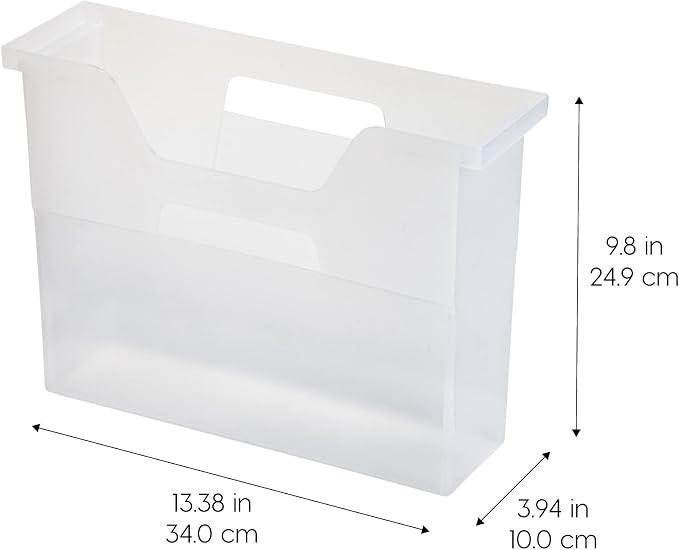 IRIS USA 6-Pack Small Desktop File Box with Open Lid, Clear | Organize paperwork, mail, magazines, and office supplies with portable storage for desks, classrooms, and home workspaces - Image 2