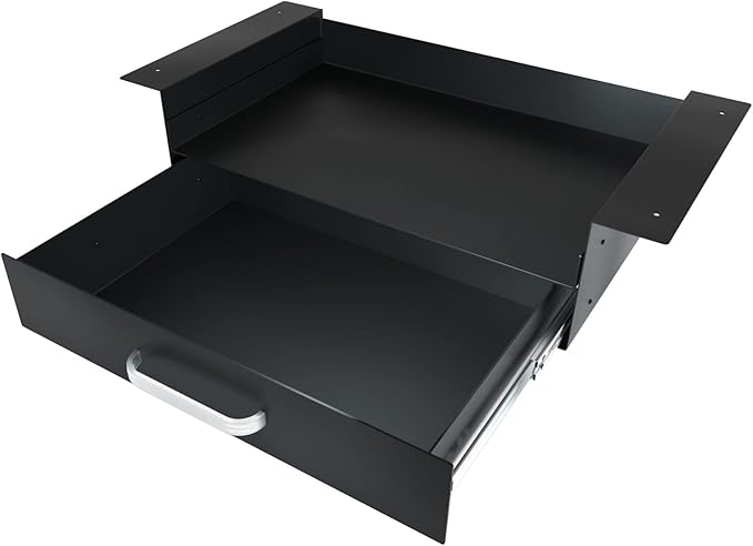 GOME Under Desk Drawer Storage with Laptop/Book/Folders Shelf, Double Layer Easy Slide-Out Undermount Drawer Organizer with Ball Sliding Track for Home Office Sit-Stand Workstation by GOME