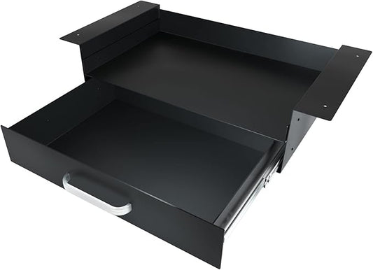 GOME Under Desk Drawer Storage with Laptop/Book/Folders Shelf, Double Layer Easy Slide-Out Undermount Drawer Organizer with Ball Sliding Track for Home Office Sit-Stand Workstation by GOME
