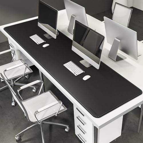 CENNBIE Leather Desk Mat, 59” x 23.6” Extra Large Desk Pad Blotter Protector, Extended Non-Slip Mouse Pad, Waterproof PU Leather Desk Mat on top of desks Large for Office and Home (Black) - Image 5