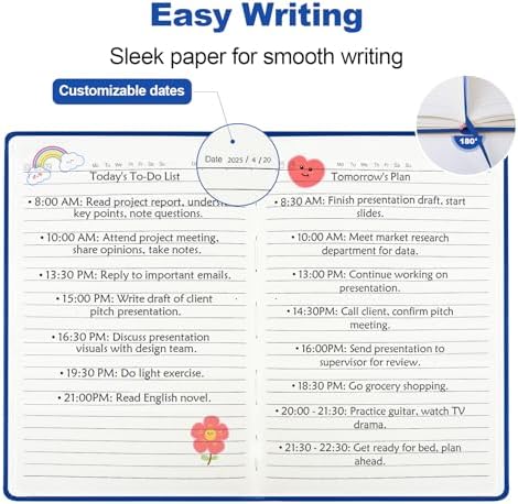 SUQJOY Lined Journal Notebooks, 160 Pages, 5.5x 8.2-Inch Journals for Women Men, Hardcover Notebook with 100 gsm Thick Paper, A5 Size College Ruled Notebook (Blue) - Image 5