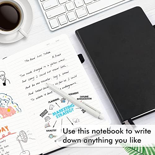24 Pack Journal Notebook for Work, Feela Business Notebook Bulk Hardcover Lined Writing Journal with Pen Holder for Men Women Note Taking, with 24 Black Pens, 120 GSM, 5.1”x8.3”, A5, Black - Image 4