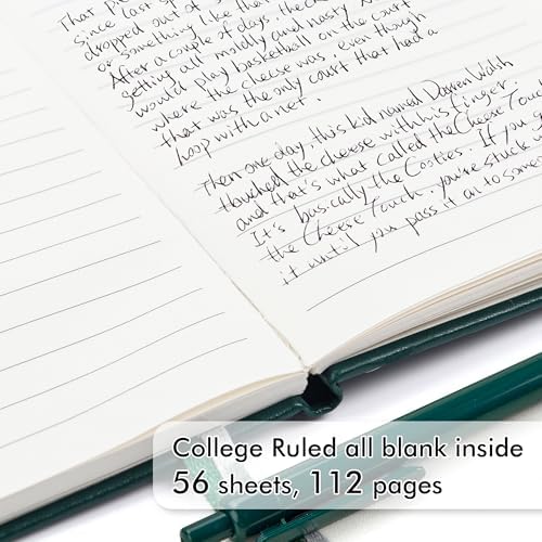 feela 15 Pack Pocket Small Notebooks Bulk, Mini Cute Notepads Hardcover College Ruled Lined Journals with Pen Holder for School Business Memos, with 15 Black Pens, 3.5”x 5.5”, A6, Dark Green - Image 3