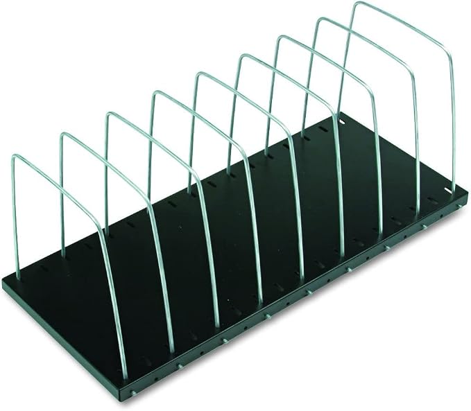 MMF Industries STEELMASTER Adjustable Desk File Organizer Rack | 8 Compartments | Wire Dividers | Black | Scratch & Chip-Resistant Finish | Non-slip Padded Feet | Office Organization - Image 2