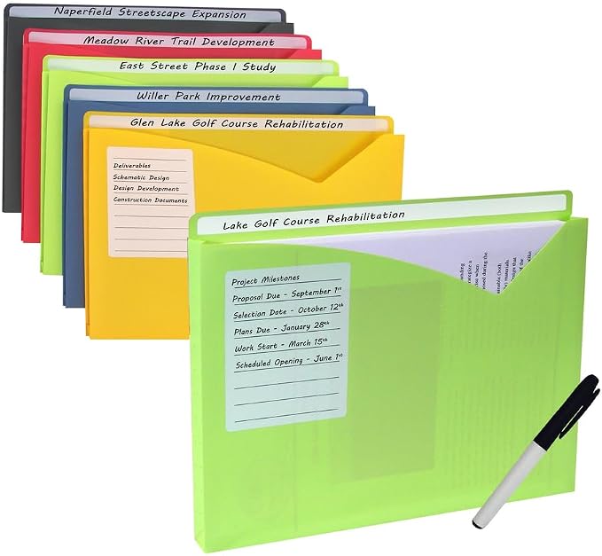 C-Line Write-On Poly File Jackets, Straight Tab, Letter Size, Assorted Colors, (Pack of 125) - Image 8
