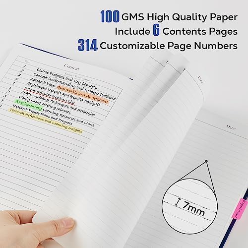Leather Lined Notebook Journal, 320 Pages Hardcover Notebook Journals for Writing Women & Men, B5 (7.1'' X 10'') College Ruled Notebook with 100GSM Thick Paper for School Work Organization, Dark Blue - Image 4
