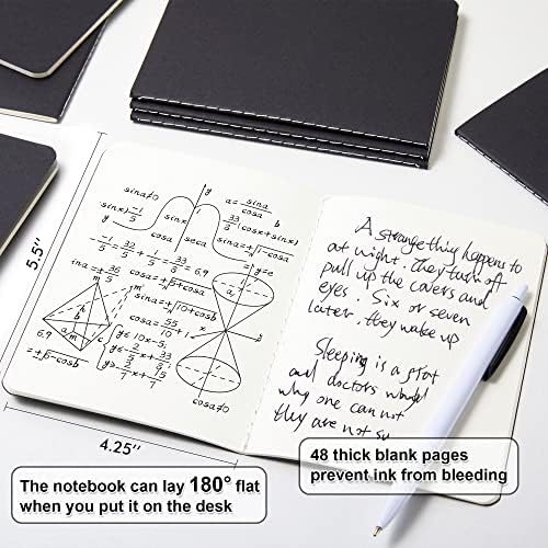 feela 170 Pack Blank Kraft Notebooks, Unlined Sketchbook Mini Cute Note Pad for Drawing Writing, Journal Bulk For Kids Students Office School Supplies, A6, 48 Pages, 4.25” X 5.5”, Black - Image 2