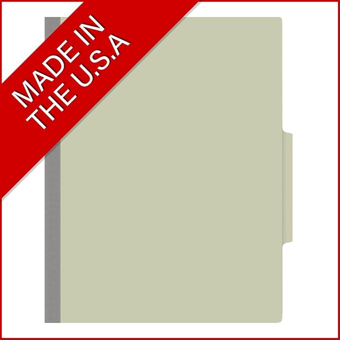 25 Pt. Pressboard Classification Folders, 2/5 Cut ROC Top Tab, Letter Size, 1 Pocket Divider, Light Green (Box of 10) - Image 5
