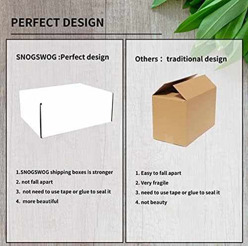 SNOGSWOG 28 Pack 10x8x3 inches Shipping Boxes, White Corrugated Cardboard Box Literature Mailer - Image 3