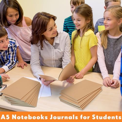 Mimorou 100 Pcs A5 Journals Notebooks Bulk,Brown,Grid - Image 4