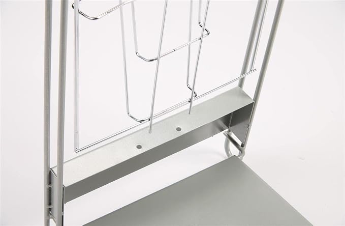 Displays2go Portable Literature Stand, Silver, 10 Pockets | For 8.5x11 Magazines, Carrying Bag Included, 54"h Floor-Standing, Tiered Design, Steel, NCYBRCHSLV - Image 6