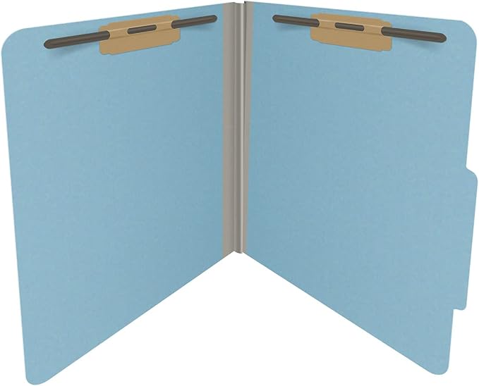 25 Pt. Pressboard Classification Folders, 2/5 Cut ROC Top Tab, Letter Size, No Dividers, Light Blue (Box of 25) - Image 4