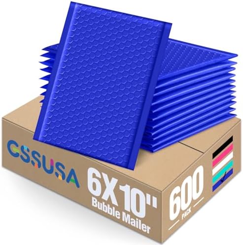 GSSUSA Royal Blue Bubble Mailers 6x10" 600 Pack Padded Envelopes Self Seal by GSSUSA