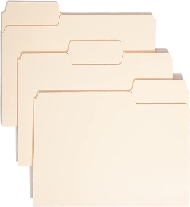 Smead SuperTab Heavyweight File Folder, Oversized 1/3-Cut Tab, Letter Size, Manila, 50 Per Box (10401) by SMEAD