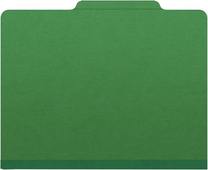 25 Pt. Pressboard Classification Folders, 2/5 Cut ROC Top Tab, Letter Size, No Dividers, Moss Green (Box of 25) - Image 3