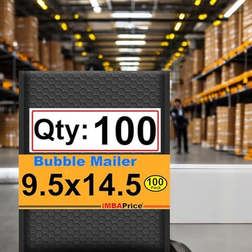 iMBAPrice 9.5x14.5 Inch Black Poly Bubble Mailers, 100-Pack - Image 4
