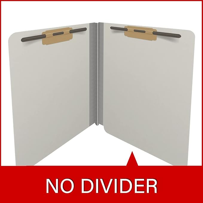 25 Pt. Pressboard Classification Folders, Full Cut End Tab, Letter Size, No Dividers, Light Gray (Box of 25) - Image 8